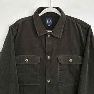 GAP Mens Corduroy XL Green Button Up Shacket Workwear Shirt Gorpcore Overshirt